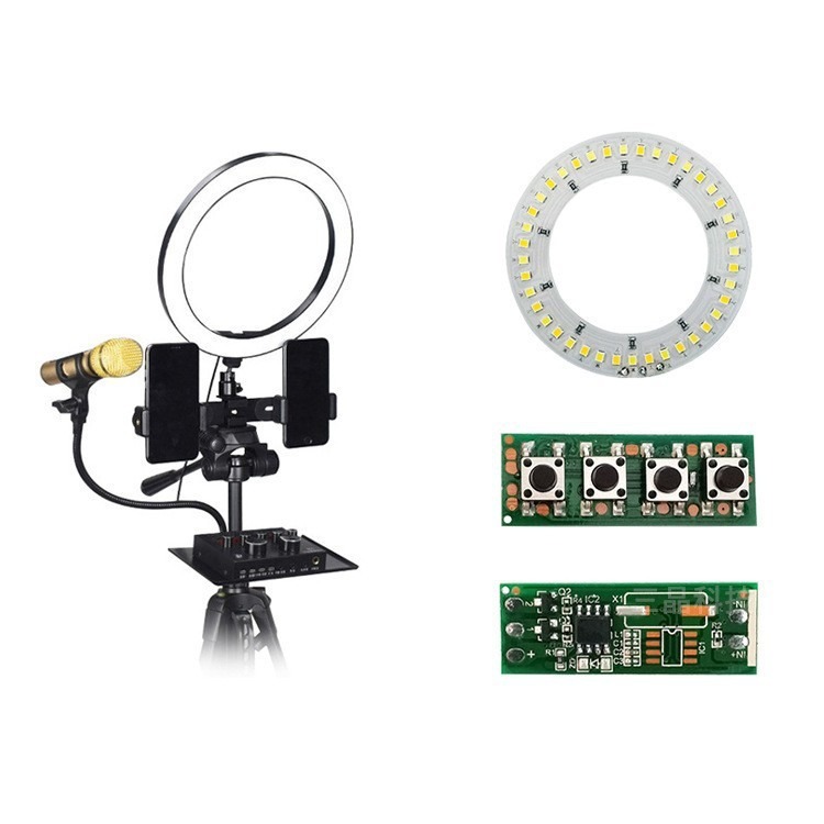 led直播拍照補(bǔ)光美顏4按鍵pcba線路板方案開發(fā)電路板抄板包工包料